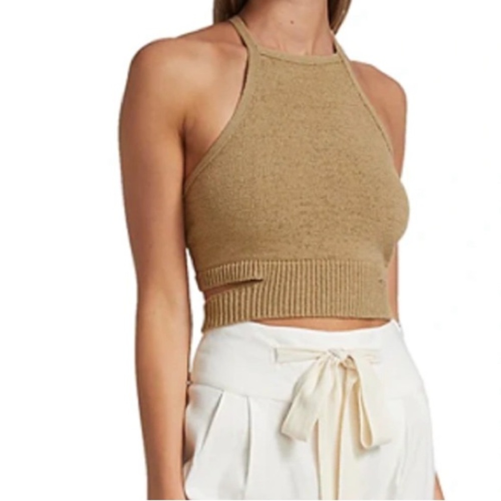 CULT GAIA Knit Nan Tie Back Tank in Wicker